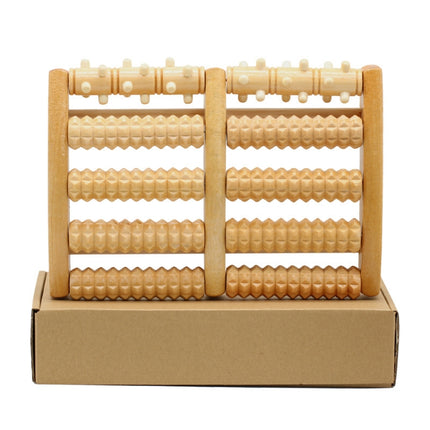Wooden Roller Massager Small Nails Five-Row Foot Massager