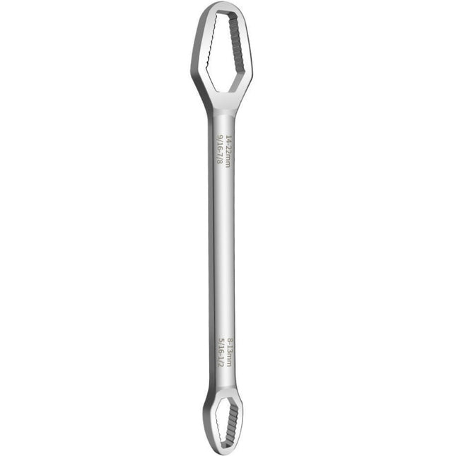 Multi-Function Plum Wrench Open Adjustment Double-Headed Self-Tightening Wrench, Black, Silver