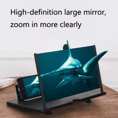 16 inch Mobile Phone Screen Magnifier With Pull-Out 3D Eye Protection High-Definition Magnifying Glass Holder, Black, White