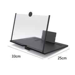 16 inch Mobile Phone Screen Magnifier With Pull-Out 3D Eye Protection High-Definition Magnifying Glass Holder, Black, White