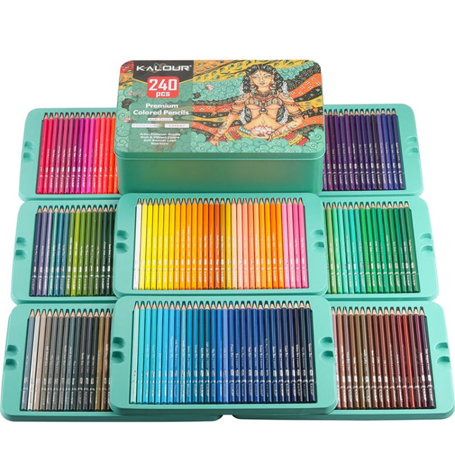 Kalour 240 Colors Color Lead Pencil Set Hand Painted Doodle Color Pencil Painting Pencil