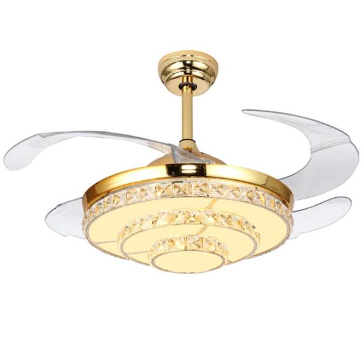 Invisible Crystal Fan LED Chandelier Home Living Room Bedroom Variable Frequency Ceiling Fan Light with Remote Control, 42 inch 115 Three Colors 36W, 42 inch 116 Three Colors 36W, 42 inch 114 Three Colors 36W, 42 inch 112 Three Colors 36W��������������...
