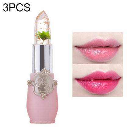 Transparent Changed Color Moisturizer Jelly Flower Long-lasting Lipbalm, light pink, rose red, deep red, yellow, light green, purple