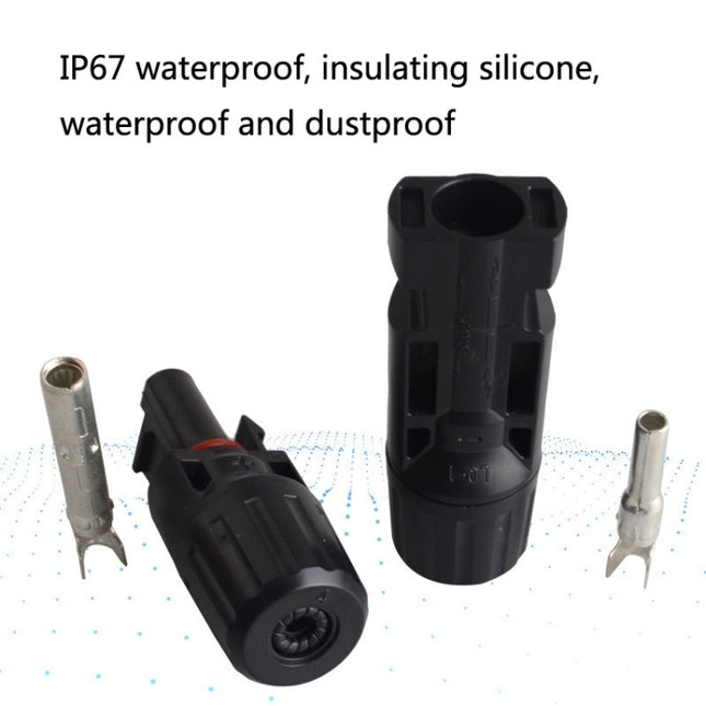 10 Sets MC4 Solar Photovoltaic Connector Waterproof Flame-Retardant Socket, MC4