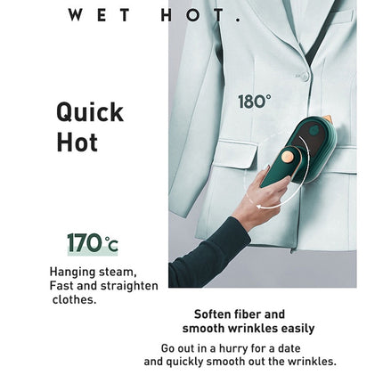 33W Handheld Electric Ironing Machine Rotatable Dry And Wet Garment Steam, EU Plug