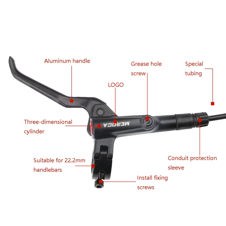 Meroca M800 Bicycle Brake Mountain Bike Universal Bilateral Brake Oil Pressure Disc Brake, Style:, 1 Pair Oil Brakes, 1 Pair Oil Brakes + 1 Pair Disc Brakes, Right Front 800mm, Left Back 1400mm, Right Front 800mm + Disc Brake���������������������������...