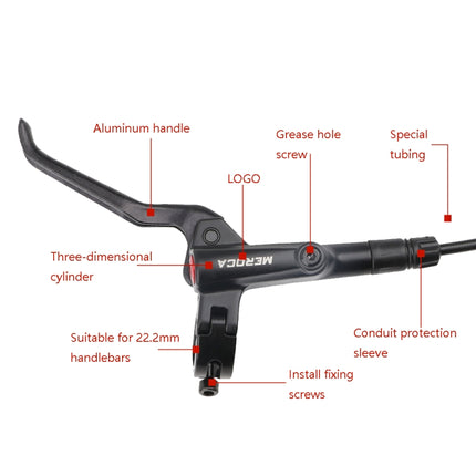 Meroca M800 Bicycle Brake Mountain Bike Universal Bilateral Brake Oil Pressure Disc Brake, Style:, 1 Pair Oil Brakes, 1 Pair Oil Brakes + 1 Pair Disc Brakes, Right Front 800mm, Left Back 1400mm, Right Front 800mm + Disc Brake���������������������������...