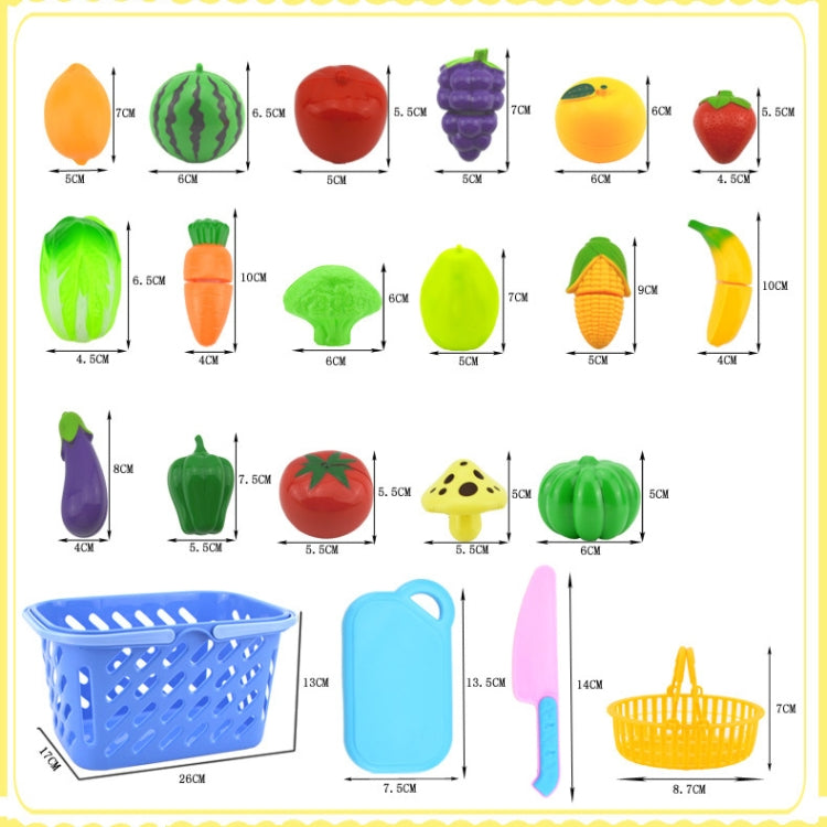 Pretend Play Plastic Food Toy Cutting Fruit Vegetable for Children, Random Color and Style, 23 PCS / Set, 18 PCS / Set, 15 PCS / Set, 12 PCS / Set, 8 PCS / Set