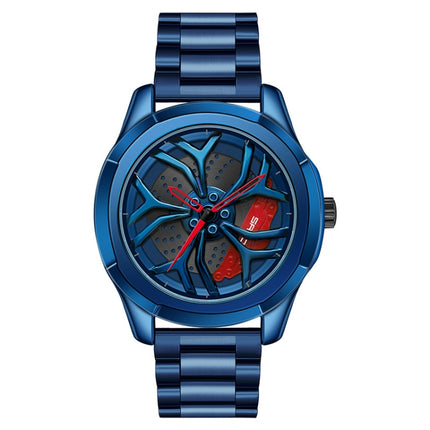 SANDA P1065 Wheel Series Casual Steel Band Quartz Watch For Men, For Men Blue Red, For Men Black Red, For Men Silver Red, For Men Blue Green, For Men Black Green, For Men Silver Green