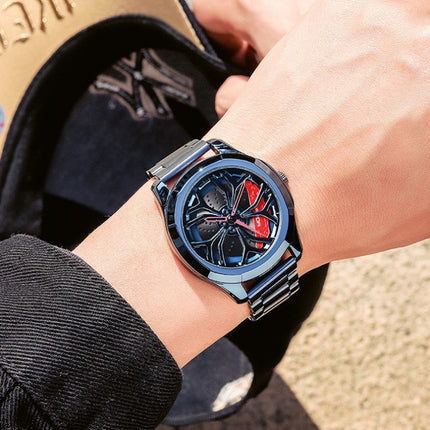 SANDA P1065 Wheel Series Casual Steel Band Quartz Watch For Men
