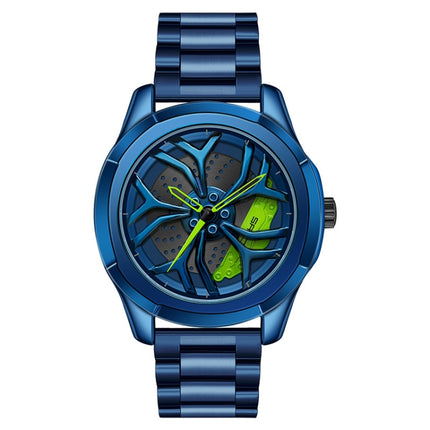 SANDA P1065 Wheel Series Casual Steel Band Quartz Watch For Men, For Men Blue Red, For Men Black Red, For Men Silver Red, For Men Blue Green, For Men Black Green, For Men Silver Green