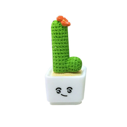 Small Fresh Cactus Ornaments Resin Plants Small Potted Car Ornaments, Heart Shape, Fairy Ball, Fairy Column, Fairy Column (High 3.8cm)