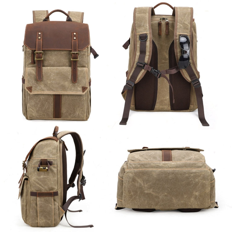 K-011 Outdoor Shoulder Digital Camera Bag Batik Canvas Waterproof Large-Capacity Photography Backpack