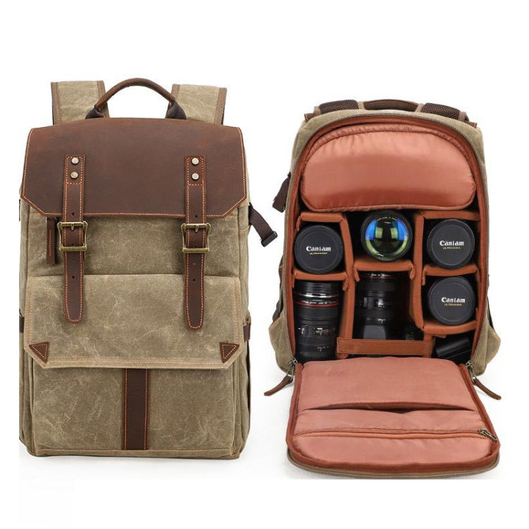 K-011 Outdoor Shoulder Digital Camera Bag Batik Canvas Waterproof Large-Capacity Photography Backpack