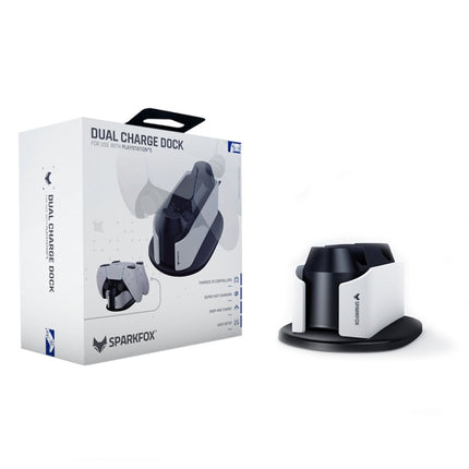SPARKFOX W20P508 Dual Charger With Contacts Wireless Handle Charger For PS5, Style: