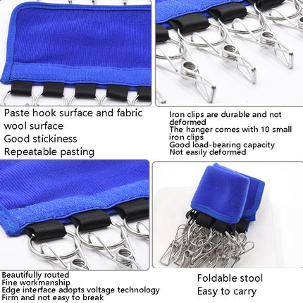 Portable Fabric Coat Hanger Hat Self-Adhesive Clip Travel Clothes Socks Foldable Hanger, Diving Material, Flannel