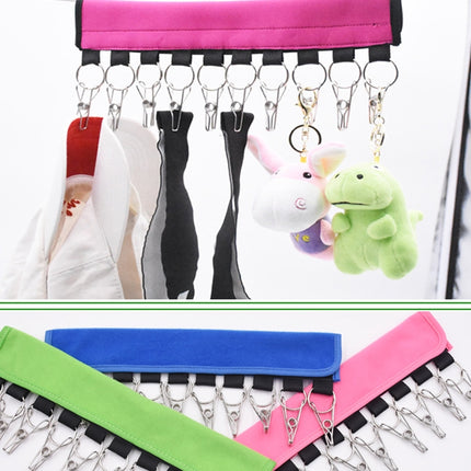 Portable Fabric Coat Hanger Hat Self-Adhesive Clip Travel Clothes Socks Foldable Hanger, Diving Material, Flannel