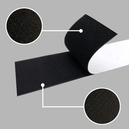 Car License Plate Hook And Loop Fastener High Temperature Resistance Polyester Double-Sided Fixed Stickers, 100x500mm