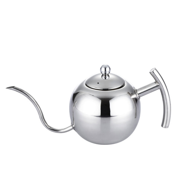 Hand Flush Pot Mocha Coffee Pot Stainless Steel Coffee Pot European Style Stainless Steel Teapot With Strainer, 1L, 0.85L