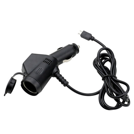 2 PCS Car 3 In 1 Charger With Cigarette Lighter Dual USB Interface With USB Mobile Phone Charging Cable, Black, White