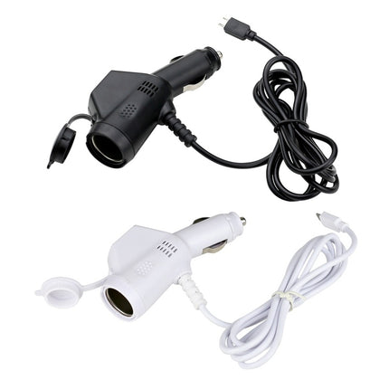 2 PCS Car 3 In 1 Charger With Cigarette Lighter Dual USB Interface With USB Mobile Phone Charging Cable, Black, White