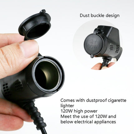 2 PCS Car 3 In 1 Charger With Cigarette Lighter Dual USB Interface With USB Mobile Phone Charging Cable, Black, White