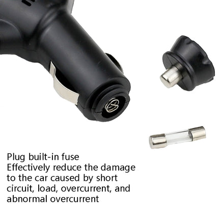 2 PCS Car 3 In 1 Charger With Cigarette Lighter Dual USB Interface With USB Mobile Phone Charging Cable, Black, White