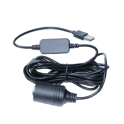 5V Turn 12V USB To Cigarette Lighter Socket Female Head Driving Recorder Mobile Power Cord, Specification: 1.2m, 1m, 2m, 3m