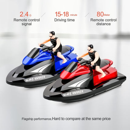 809  2.4G Remote Control Motor Speed Boat High Speed Electric Yacht Model Children Water Toys, Specification, Single Battery (Red), Single Battery (Blue)