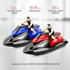 809  2.4G Remote Control Motor Speed Boat High Speed Electric Yacht Model Children Water Toys, Specification, Single Battery (Red), Single Battery (Blue)