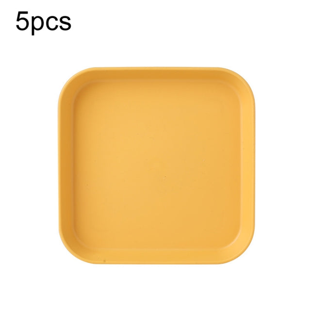 5pcs Home 6 Inch Small Dish Plastic Snack Cake Dish Dining Table Garbage Tray