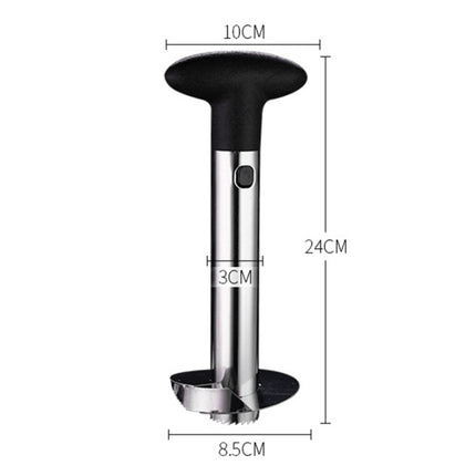 2 PCS Stainless Steel Pineapple Peeler Slicers Fruit Cutter Kitchen Tools, Pineapple Corer Slicer (Black handle), Pineapple Corer Slicer (Yellow handle)