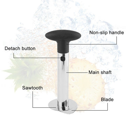 2 PCS Stainless Steel Pineapple Peeler Slicers Fruit Cutter Kitchen Tools, Pineapple Corer Slicer (Black handle), Pineapple Corer Slicer (Yellow handle)