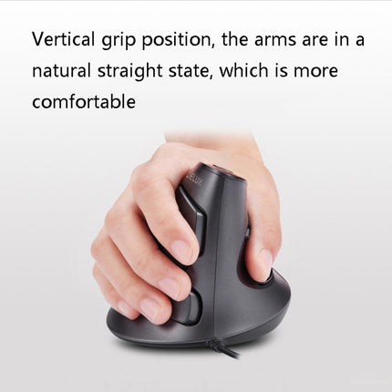 DELUX M618 6-Keys Vertical Handheld Mouse Ergonomic Wired Mouse, Cable Length: 1.5m, Wired