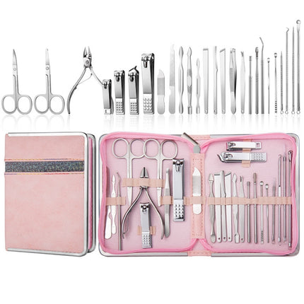9 In 1 Nail Clipper Set Manicure Set Stainless Steel Nail Clipper Manicure Tool, 9 In 1, 18 In 1 Yellow, 26 In 1  Pink, 26 In 1 Black