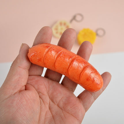 PVC Simulation Vegetable Model Pendant Creative Play House Small Toys, 3 PCS Keychain Hot Dog, 3 PCS Keychain Corn, 3 PCS Keychain Broccoli, 10 PCS Keychain Fungus, 5 PCS Keychain Lotus Root, 5 PCS Keychain Kelp, 5 PCS Keychain Ham Sausage