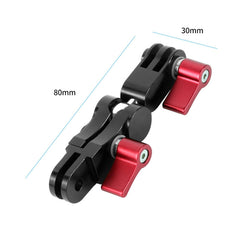 Aluminium Alloy 360 Degree Rotating Mount Adapter Adjustable Arm Connector for GoPro HERO9 Black / HERO8 Black /7 /6 /5 /5 Session /4 Session /4 /3+ /3 /2 /1, DJI Osmo Action, Xiaoyi and Other Action Cameras, Red, Blue, Black