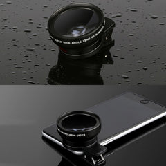 2 PCS 0.45X Ultra-Wide-Angle Macro Combination Mobile Phone External Lens With Clip, Black, Rose Gold, Gold