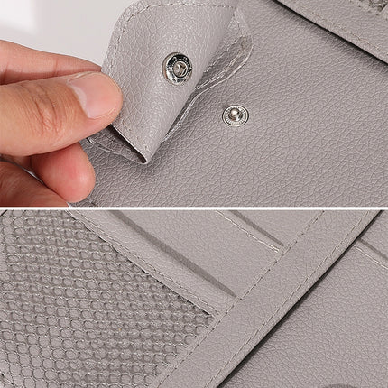 2 PCS Auto Sun Visor Card Clip Business Card Glasses Clip Zipper Car Mobile Phone Document Folder, Gray, Beige, Black, Red, Pink, Blue