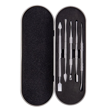 Nail Art Tool Set Smoke Cream Spoon Stainless Steel Steel Push Smoke Oil Spoon, 5 In 1 Silver, 6 In 1 Silver, 5 In 1 Color Titanium, 6 In 1 Color Titanium