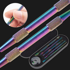 Nail Art Tool Set Smoke Cream Spoon Stainless Steel Steel Push Smoke Oil Spoon, 5 In 1 Silver, 6 In 1 Silver, 5 In 1 Color Titanium, 6 In 1 Color Titanium