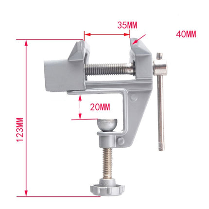 5893 Portable Mini Aluminum Alloy Table Pliers Bench Vise Manual DIY Tool, Table Pliers Bench
