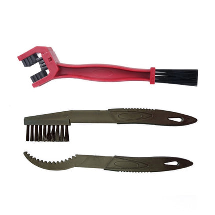 1 Set BG-7168 Bicycle And Motorcycle Cleaning Brush Three-Sided Chain Brush, Colour: Blue + Small Brush, 5 PCS Red, 5 PCS Blue, 5 PCS Black, Red + Small Brush, Blue + Small Brush