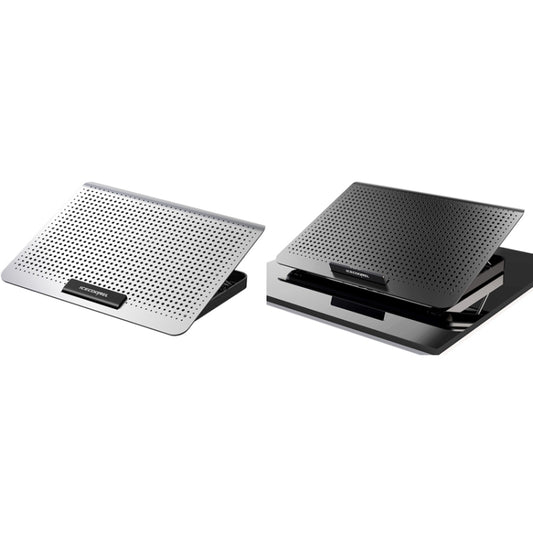 ICE COOREL Laptop Aluminum Alloy Radiator Fan Silent Notebook Cooling Bracket, Space Silver, Tungsten Gold Black, Six-Fan Space Silver, Six-Fan Tungsten Gold Black