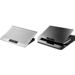 ICE COOREL Laptop Aluminum Alloy Radiator Fan Silent Notebook Cooling Bracket, Space Silver, Tungsten Gold Black, Six-Fan Space Silver, Six-Fan Tungsten Gold Black