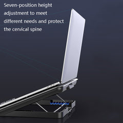 ICE COOREL Laptop Aluminum Alloy Radiator Fan Silent Notebook Cooling Bracket, Space Silver, Tungsten Gold Black, Six-Fan Space Silver, Six-Fan Tungsten Gold Black