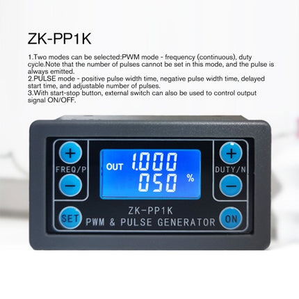 ZK-PP1K PWM Signal Generator 1Hz-150KHz PWM Pulse Frequency Duty Cycle Adjustable Square Wave Generator
