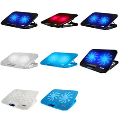 ICE COOREL N106 Laptop Base Adjustment Radiator Dual-Fan Notebook Cooling Bracket, Standard Version (Blue Light), Standard Version (Red Light), Luxury Version (Knight Dark), Luxury Version (Ivory White), Luxury Version (Sea Blue)�����������������������...
