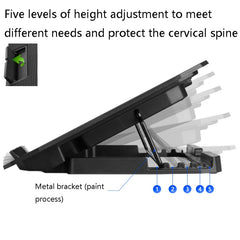 ICE COOREL N106 Laptop Base Adjustment Radiator Dual-Fan Notebook Cooling Bracket, Standard Version (Blue Light), Standard Version (Red Light), Luxury Version (Knight Dark), Luxury Version (Ivory White), Luxury Version (Sea Blue)�����������������������...