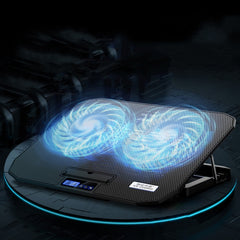 ICE COOREL N106 Laptop Base Adjustment Radiator Dual-Fan Notebook Cooling Bracket, Standard Version (Blue Light), Standard Version (Red Light), Luxury Version (Knight Dark), Luxury Version (Ivory White), Luxury Version (Sea Blue)�����������������������...